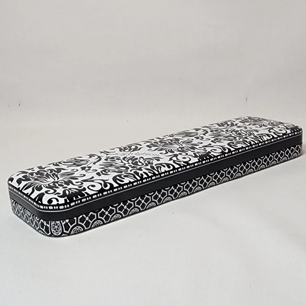 Brighton Black White Damask Metal Storage Tin Watch Jewelry‎ Box Organizer 9